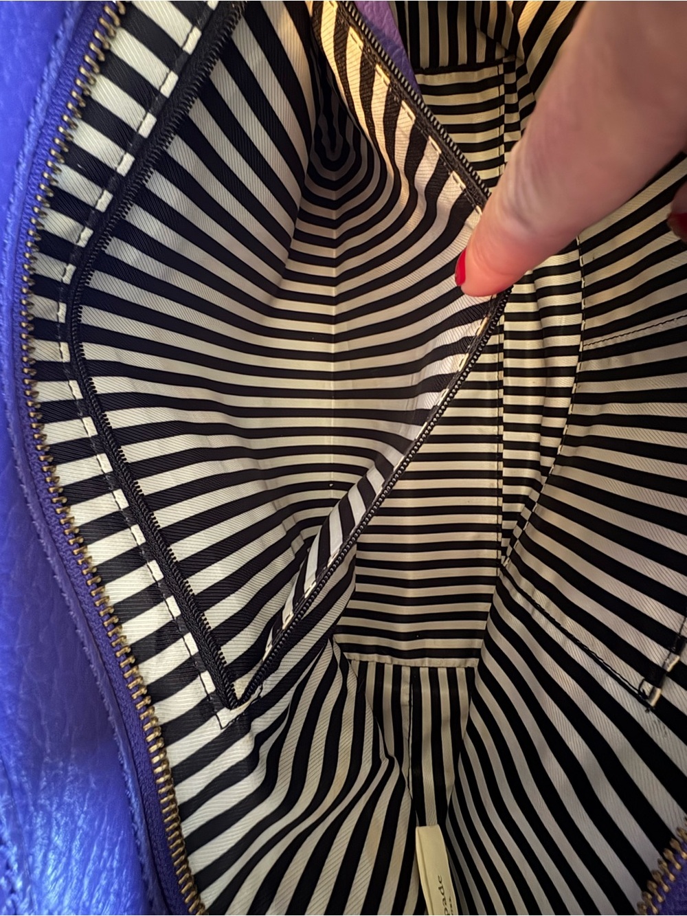 kate spade Purple Pebbled Leather Tote Bag - Picture 6 of 6